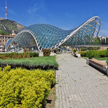 The new bridge in Tbilisi city, Georgia